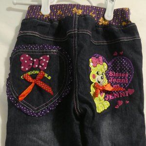 XIAO CI WU | size 15 | Adorable  Detailed Denim W/ Bows, Embroidered Bear, Heart